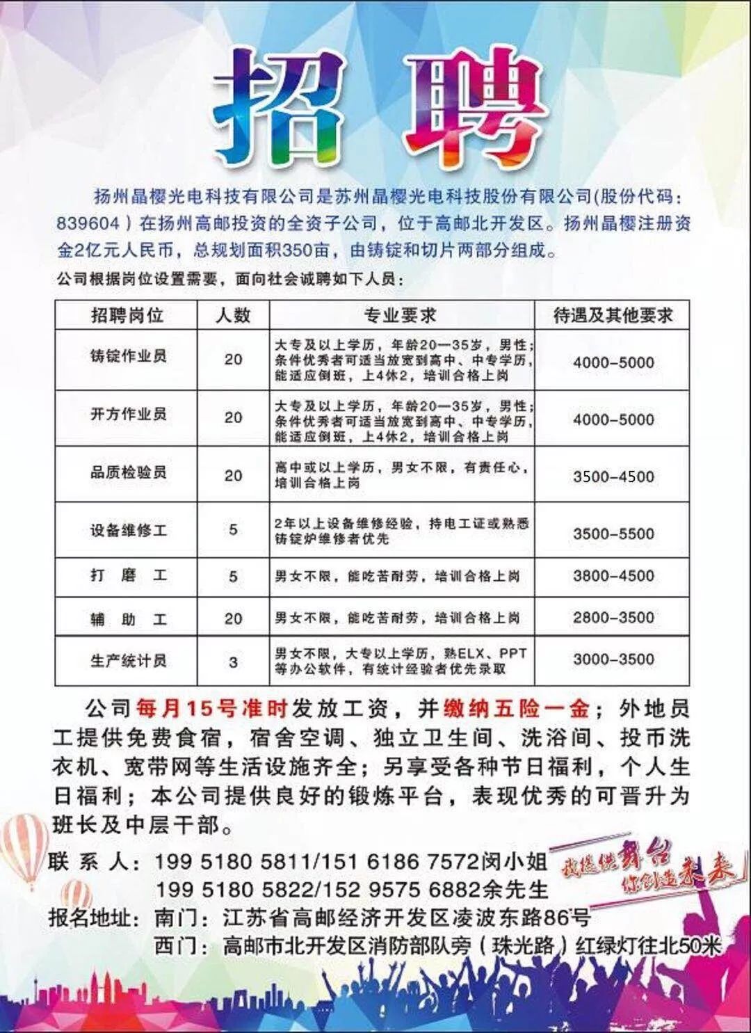 扬中招聘网最新招聘58-扬中求职信息速递：58岗位新鲜出炉